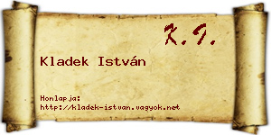 Kladek István névjegykártya